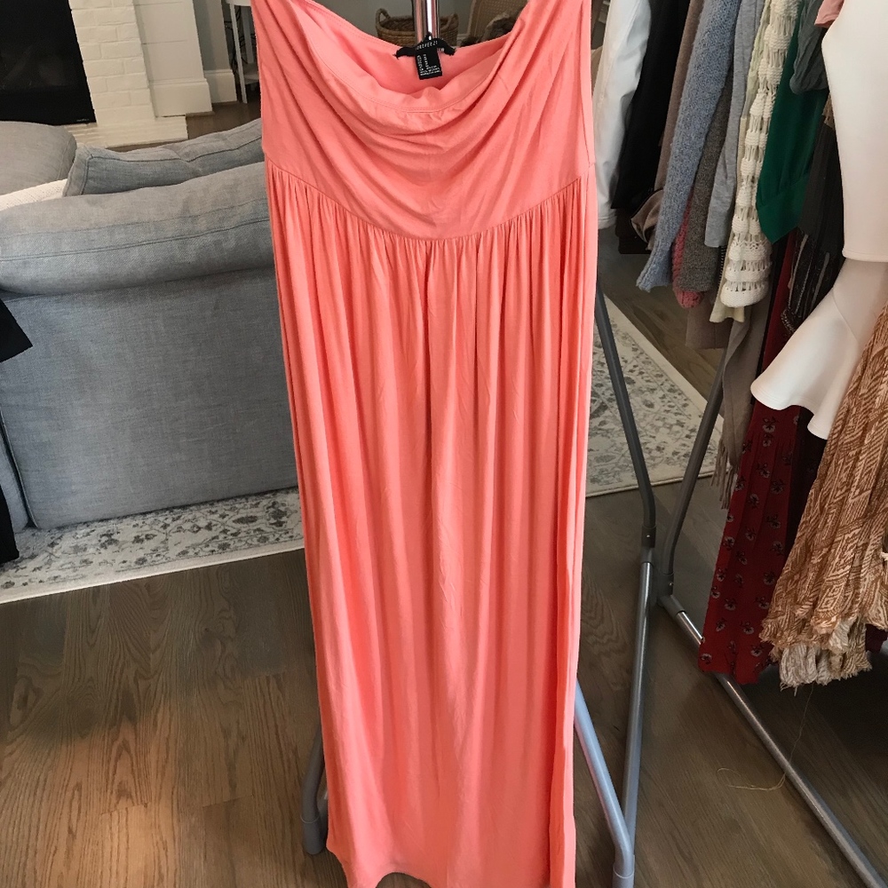Pink Strapless Maxi Dress